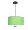 20-Inch Green Texture Fabric Drum Pendant Light, Modern Hanging Ceiling Lamp