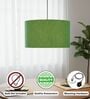 20-Inch Green Texture Fabric Drum Pendant Light