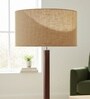 20-Inch Natural Jute Fabric Drum Lampshade