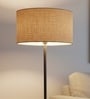 20-Inch Natural Jute Fabric Drum Lampshade