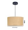 20-Inch Natural Jute Fabric Drum Pendant Light, Modern Hanging Ceiling Lamp