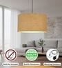 20-Inch Natural Jute Fabric Drum Pendant Light