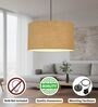 20-Inch Natural Jute Fabric Drum Pendant Light, Modern Hanging Ceiling Lamp