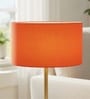 20-Inch Orange Fabric Drum Lampshade