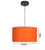 20-Inch Orange Fabric Drum Pendant Light, Modern Hanging Ceiling Lamp