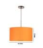 20-Inch Orange Fabric Drum Pendant Light