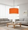 20-Inch Orange Texture Fabric Drum Pendant Light