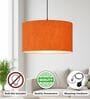20-Inch Orange Texture Fabric Drum Pendant Light