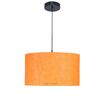 20-Inch Orange Texture Fabric Drum Pendant Light, Modern Hanging Ceiling Lamp
