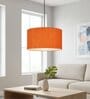 20-Inch Orange Texture Fabric Drum Pendant Light