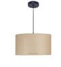 20-Inch Premium Jute Fabric Drum Pendant Light, Modern Hanging Ceiling Lamp