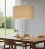 20-Inch Premium Jute Fabric Drum Pendant Light, Modern Hanging Ceiling Lamp