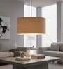 20-Inch Premium Jute Fabric Drum Pendant Light, Modern Hanging Ceiling Lamp