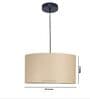 20-Inch Premium Jute Fabric Drum Pendant Light, Modern Hanging Ceiling Lamp