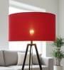 20-Inch Red Fabric Drum Lampshade