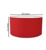 20-Inch Red Fabric Drum Lampshade