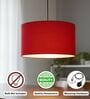 20-Inch Red Fabric Drum Pendant Light