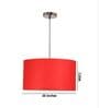 20-Inch Red Fabric Drum Pendant Light