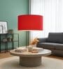 20-Inch Red Fabric Drum Pendant Light