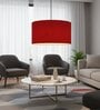 20-Inch Red Fabric Drum Pendant Light