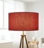 20-Inch Red Jute Fabric Drum Lampshade