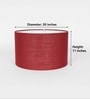 20-Inch Red Jute Fabric Drum Lampshade