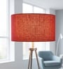 20-Inch Red Jute Fabric Drum Lampshade