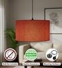 20-Inch Red Jute Fabric Drum Pendant Light, Modern Hanging Ceiling Lamp