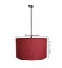 20-Inch Red Jute Fabric Drum Pendant Light