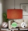 20-Inch Red Jute Fabric Drum Pendant Light