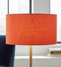 20-Inch Red Texture Fabric Drum Lampshade