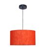 20-Inch Red Texture Fabric Drum Pendant Light, Modern Hanging Ceiling Lamp