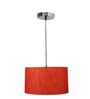 20-Inch Red Texture Fabric Drum Pendant Light