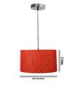 20-Inch Red Texture Fabric Drum Pendant Light