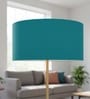 20-Inch Teal Fabric Drum Lampshade