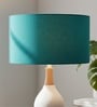 20-Inch Teal Fabric Drum Lampshade