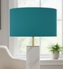 20-Inch Teal Fabric Drum Lampshade