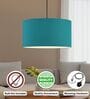 20-Inch Teal Fabric Drum Pendant Light