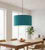 20-Inch Teal Fabric Drum Pendant Light