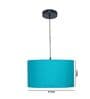 20-Inch Teal Fabric Drum Pendant Light