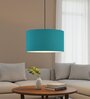 20-Inch Teal Fabric Drum Pendant Light