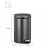 20 Litre Black Stainless Steel Dustbin