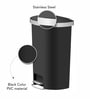 20 Litre Black Stainless Steel Dustbin