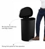 20 Litre Black Stainless Steel Dustbin