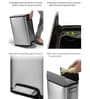 20 Litre Black Stainless Steel Dustbin