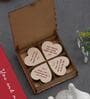 20 Reasons Why I Love You Printed on Little Hearts Brown Engineered Wood Gift Set