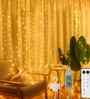 200 LEDs Warm White 2 Mtrs 8 Mode Copper Curtain Fairy String Light