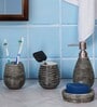 200 ML Set Of 4 Black Porcelain Earthy Haven Bath Set