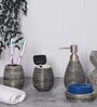 200 ML Set Of 4 Black Porcelain Earthy Haven Bath Set