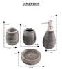 200 ML Set Of 4 Black Porcelain Earthy Haven Bath Set